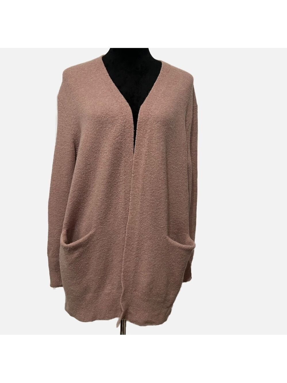 Madewell Sweater Women Medium Open Cardigan Wool Alpaca Blend Blush Pockets Soft